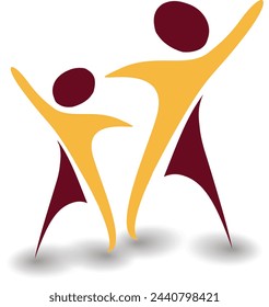Abstract human symbol on the white backdrop