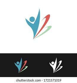 Abstract Human Symbol. Success  Celebration  Achievement - Activity -Vector Illustration  Graphic Design Editable For Your Design. Logo Flat Symbol