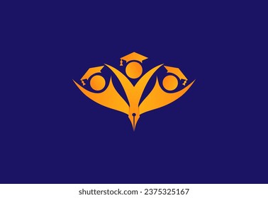 Abstract Human Symbols Set. Success, Celebration, Achievement - Activity-College education book with student cap icon - Vector Illustration, Graphic Design Editable  Design.