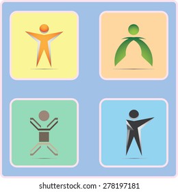 Abstract Human Symbols Set. Vector Illustration, Graphic Design Editable For Your Design.