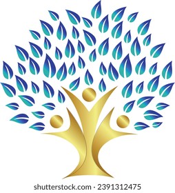 abstract human tree logo icon