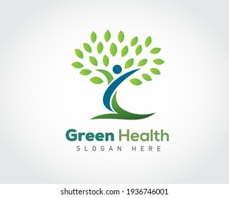 Abstract human tree logo symbol design illustration inspiration