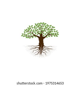 Abstract Human tree logo. Unique Tree Vector illustration with heart and abstract people shape.