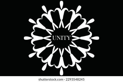 Abstract human unity concept design on a dark background, vector art illustration