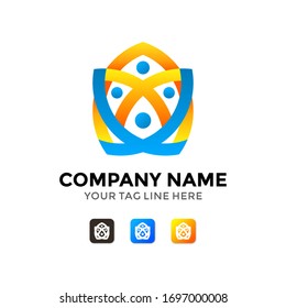 Abstract Humanity Spirit Social Logo Design Template