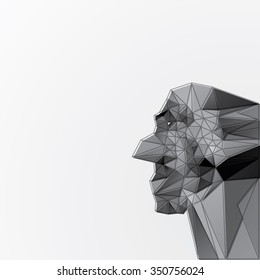 Abstract humanoid face vector illustration.
