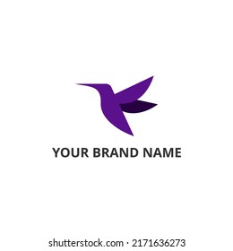 Abstract Hummbingbird Logo Design Concept
