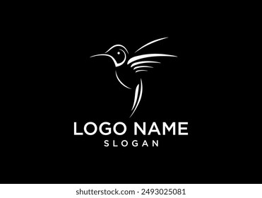 Abstract Hummingbird Logo Vector Design.