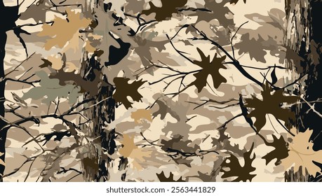 Abstract hunting camouflage, seamless texture, military camouflage pattern, Army or hunting dark khaki green camo clothes. Camouflage wallpaper for textile and fabric. Fashion camo style. Vector