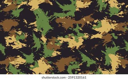 Abstract hunting camouflage, seamless texture, Army or hunting dark khaki green camo clothes. military camouflage pattern. Camouflage wallpaper for textile and fabric. Fashion camo style. Vector