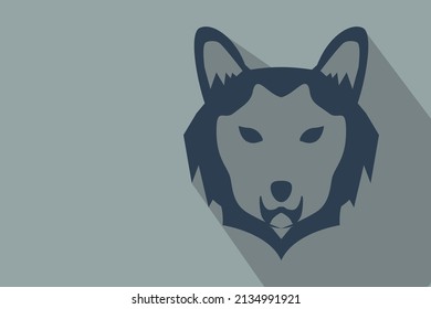 Abstract husky face logo design with wild head