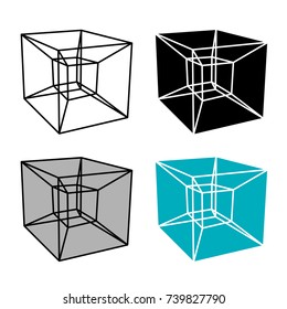 abstract hypercube simple symbol vector