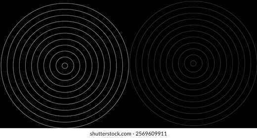 Abstract hypnotic background with concentric circles. Graphic design elements. Abstract vector illustration for sound wave