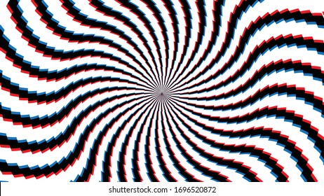 Abstrakter hypnotischer Hintergrund. Visuelle Illusion