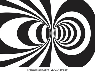 Abstract hypnotic lines background. Psychedelic design template for posters, banners, cover. Vector