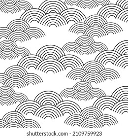 Abstract hypnotic pattern with black-white striped lines. Psychedelic background. Op art, optical illusion. Modern design, graphic texture.
