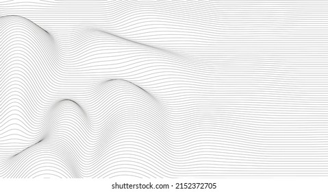 Abstract hypnotic pattern with black-white striped lines. Psychedelic background. Op art, optical illusion. Modern design, graphic texture.
