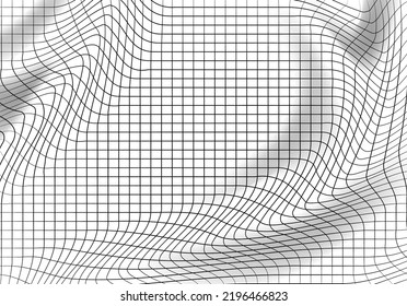 Abstract hypnotic pattern with black-white striped lines. Psychedelic background. Op art, optical illusion. Modern design, graphic texture.
