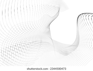 Abstraktes hypnotisches Muster mit schwarz-weißen Streifen. Psychedelischer Hintergrund. Op Art, optische Täuschung. Modernes Design, grafische Struktur.
