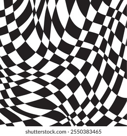 Padrão hipnótico abstrato com linhas listradas preto-branco. Fundo psicodélico. Op art, ilusão ótica. Design moderno, textura gráfica.