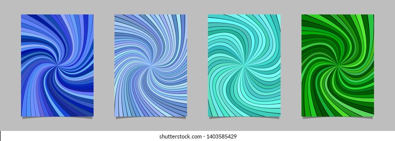 Abstract hypnotic striped spiral vortex pattern flyer background - vector page template illustrations