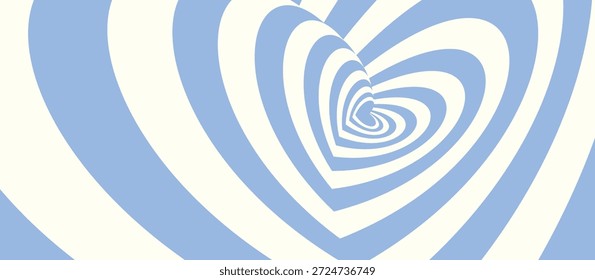 abstract hypnotic tunnel heart background light blue 
