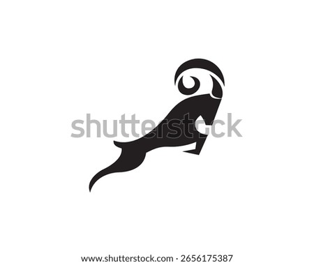 abstract ibex goat jump logo icon symbol design template illustration inspiration