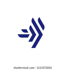 Abstract Icarus Man People Flying with Wings Bird Logo Design Vector