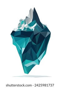 Abstrakter Eisberg-Berg-Polygon und niedriger Poly-Modellierungsvektor