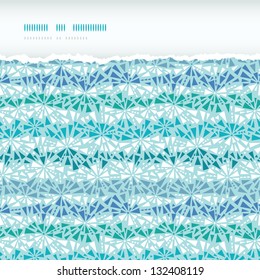 Abstract ice chrystals texture horizontal torn seamless pattern background