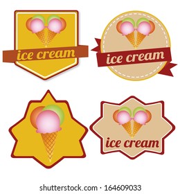 abstract ice cream label on a white background