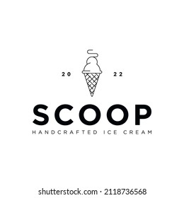 abstract ice cream line scoop logo icon. letter S ice cream logo