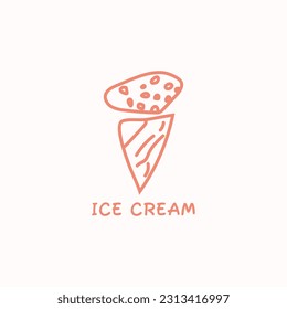 Abstract ice cream logo from lines.