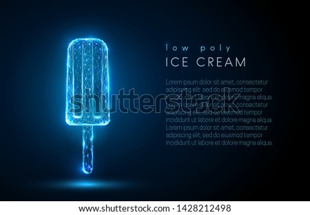 Abstract ice cream.  Low poly style design