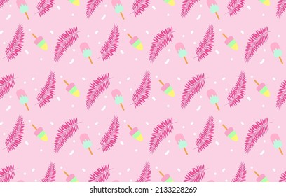 Resumen. Patrón de helados fondo veraniego sin fisuras. Vector.