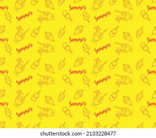 Abstract. Ice cream pattern seamless summer background. Vector.