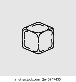 Abstract ice cube icon line art graphic design