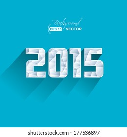 abstract ice polygonal 2015 year with long shadow effect