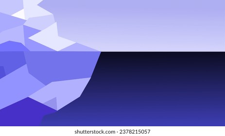 Abstract iceberg on the side chart representations of levels of severity.