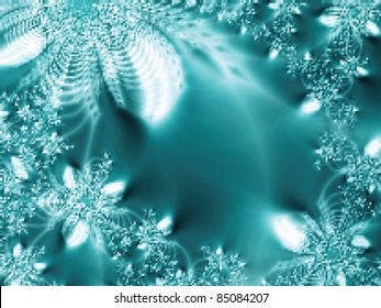 Abstract ice-flowers on a windowpane