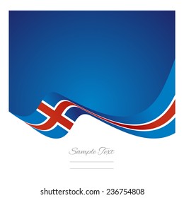Abstract Iceland flag ribbon vector