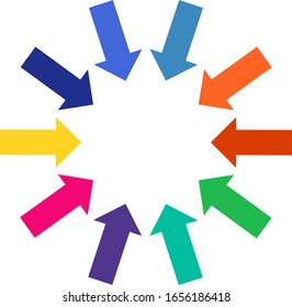 Icono abstracto con forma de 10 flechas 