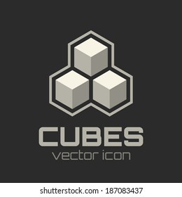 Abstract icon with 3d cubes. Vector illustration