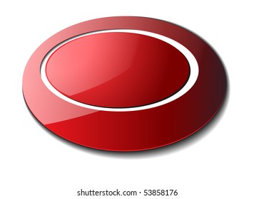 Abstract icon, 3d red glossy ellipses, vector.