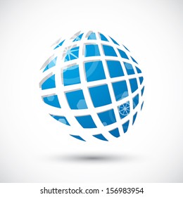 Abstract icon, 3d vector symbol