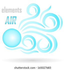 Abstract Icon - Air element. You can use in the creative design concepts. Vector illustration.