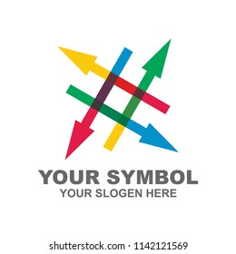 Abstract icon with arrows for business projects