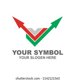 Abstract icon with arrows for business template