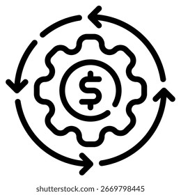 Abstract icon of automated sales process with interconnected nodes For web, app, infographic, etc