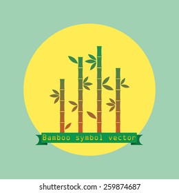 Abstract icon bamboo in circle